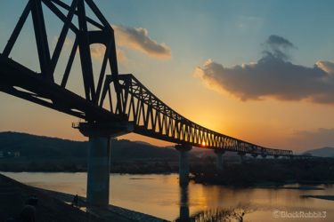 井原鉄道 落日（岡山県総社市）