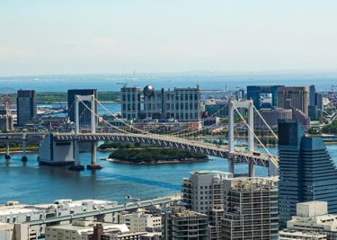 レインボーブリッジとお台場の昼景